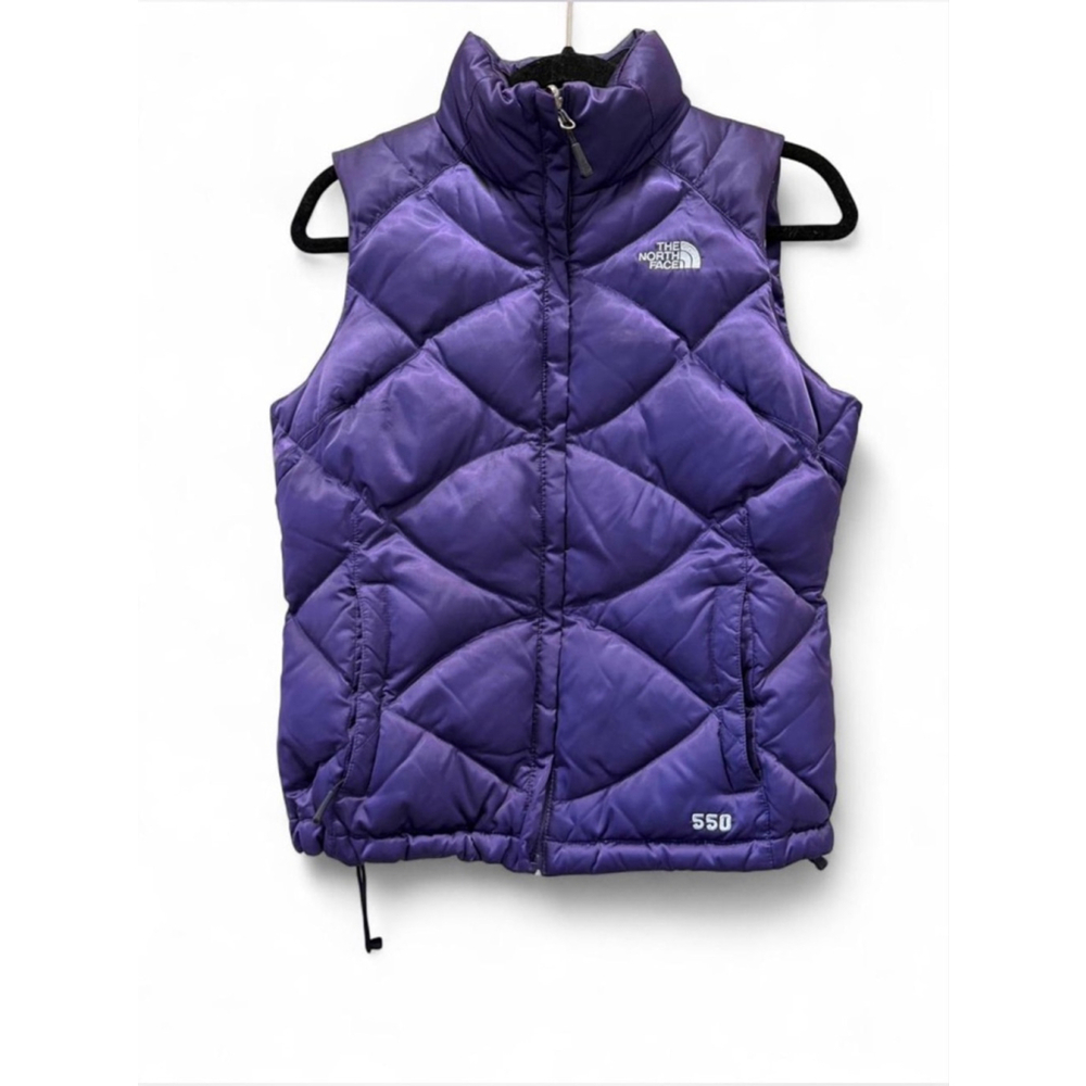 The North Face Purple Down Puffer Vest Womens Small 550 Fill Goose Down Full Zip